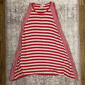 M.S.S.P. red and beige sleeveless tank